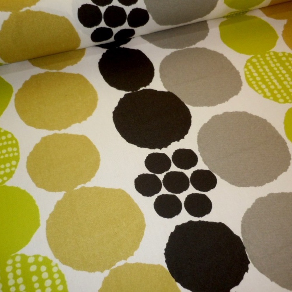 13.25 yards Splatter Color Multi Large Green Circles Fabric
